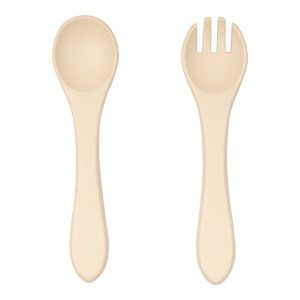 Kinderbestek - Lepel & Vork - Bestekset - Beige